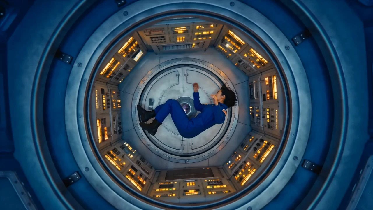 OpenArt cinematic zero-gravity still frame